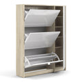 Shoes Shoe Cabinet 3 Flip Down Doors and 2 layers 1 Door Oak structure - image 4