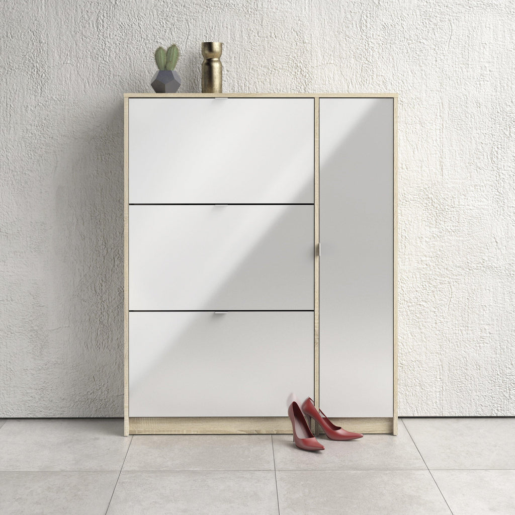 Shoes Shoe Cabinet 3 Flip Down Doors and 2 layers 1 Door Oak structure - image 5