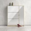 Shoes Shoe Cabinet 3 Flip Down Doors and 2 layers 1 Door Oak structure - image 5
