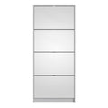 Shoes Shoe Cabinet 4 Flip Down Mirror Doors and 2 layers in White - image 2