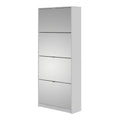 Shoes Shoe Cabinet 4 Flip Down Mirror Doors and 2 layers in White - image 3