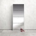 Shoes Shoe Cabinet 4 Flip Down Mirror Doors and 2 layers in White - image 5