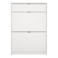 Shoes Shoe Cabinet 2 Flip Down Doors + 1 Drawer in White - image 2