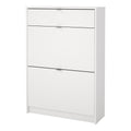 Shoes Shoe Cabinet 2 Flip Down Doors + 1 Drawer in White - image 3