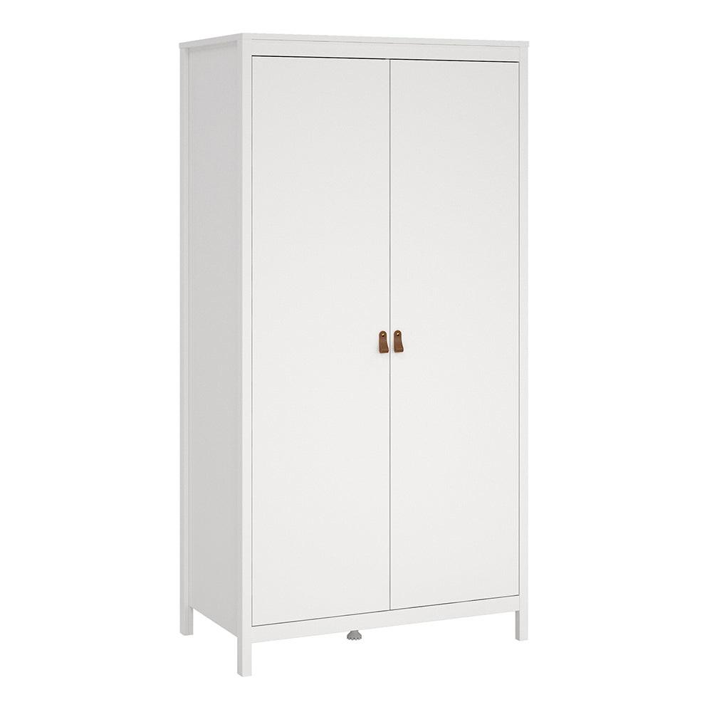 Barcelona Package - Bedside Table 2 Drawers + Chest 5 Drawers + Wardrobe with 2 Doors in White - image 10