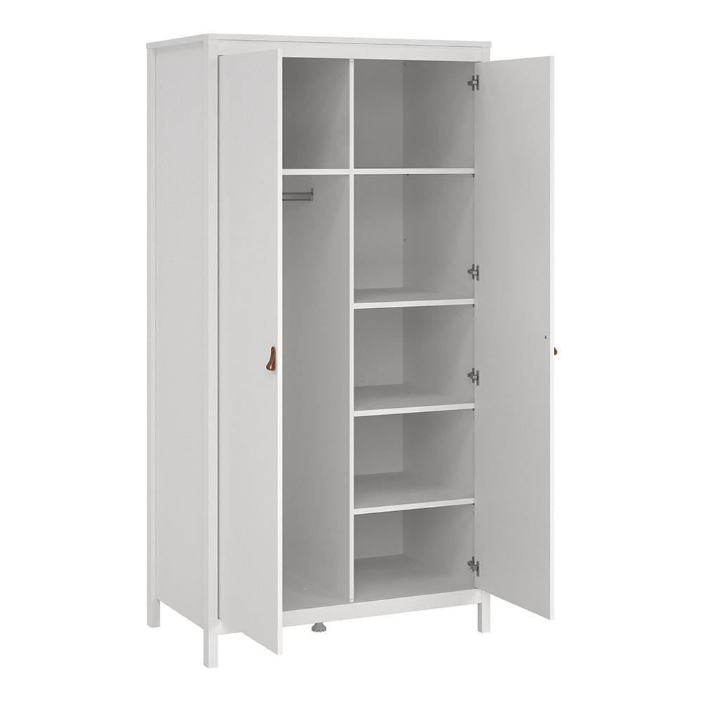 Barcelona Package - Bedside Table 2 Drawers + Chest 5 Drawers + Wardrobe with 2 Doors in White - image 11