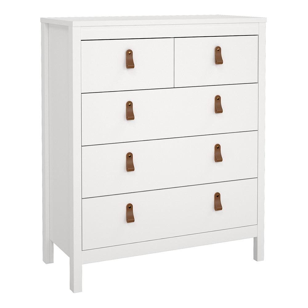 Barcelona Package - Bedside Table 2 Drawers + Chest 5 Drawers + Wardrobe with 2 Doors in White - image 6