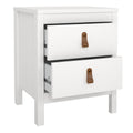 Barcelona Package - Bedside Table 2 Drawers + Chest 5 Drawers + Wardrobe with 2 Doors in White - image 3