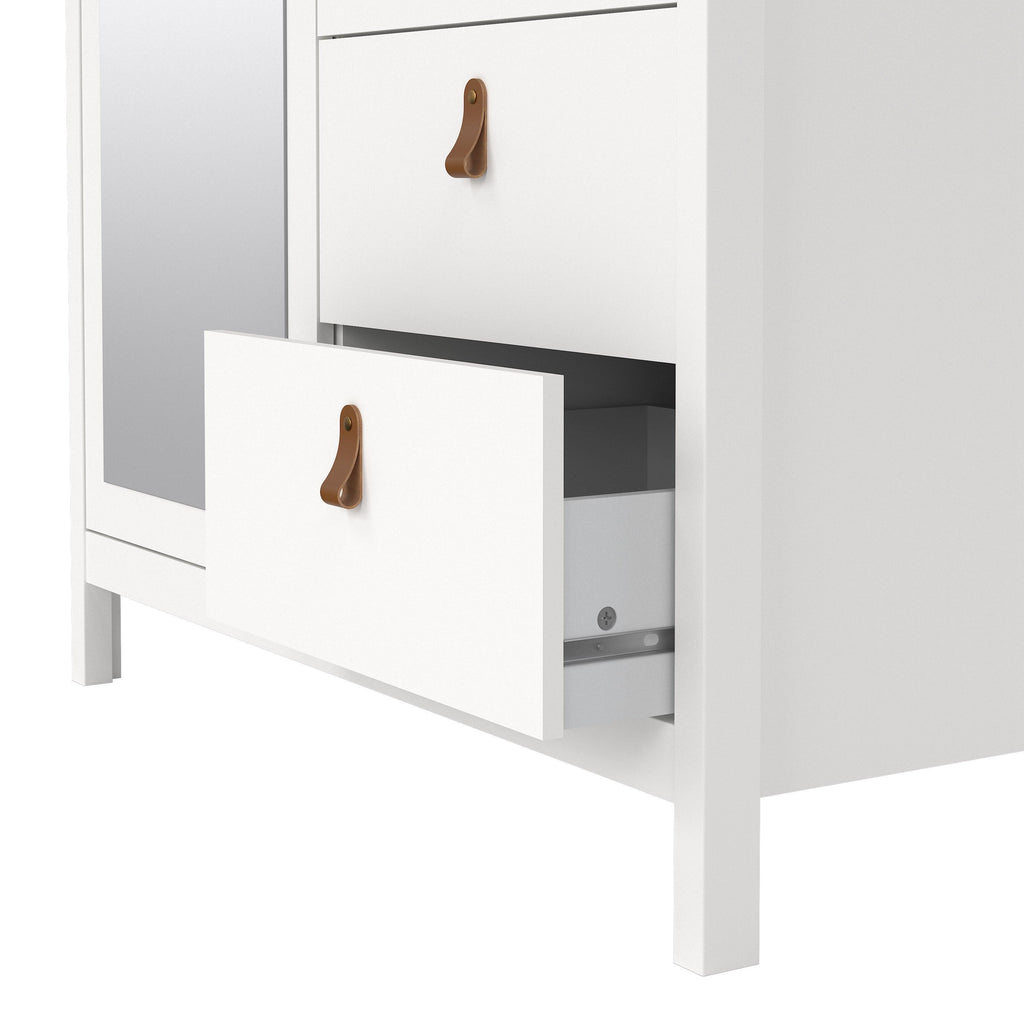 Barcelona Wardrobe with 1 Door 1 Mirror Door 2 Drawers in White - image 8