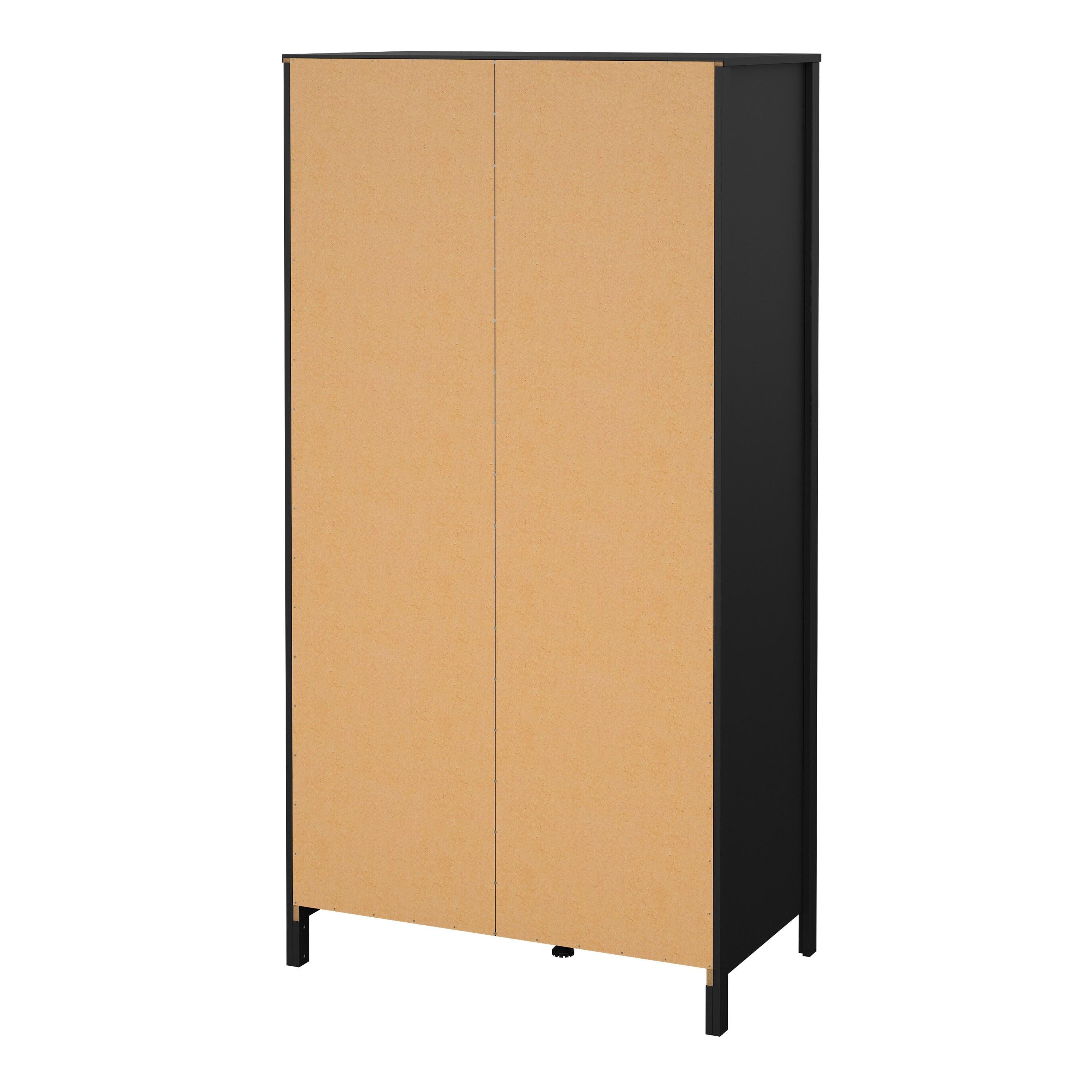 Barcelona Wardrobe with 1 Door 1 Mirror Door 2 Drawers in Matt Black - image 4