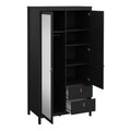 Barcelona Wardrobe with 1 Door 1 Mirror Door 2 Drawers in Matt Black - image 5