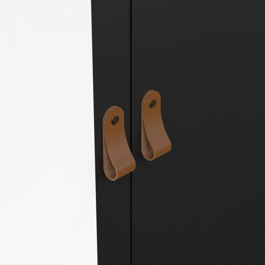 Barcelona Wardrobe with 1 Door 1 Mirror Door 2 Drawers in Matt Black - image 8