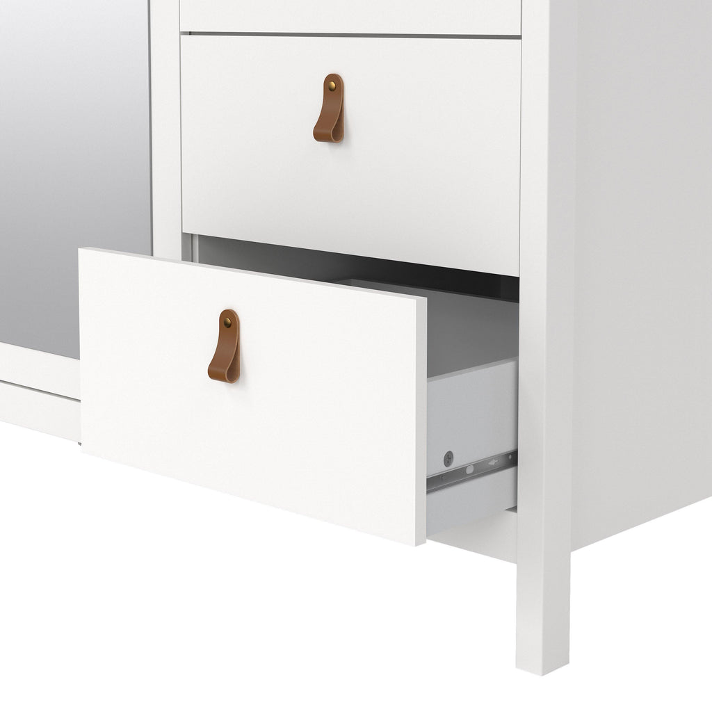 Barcelona Wardrobe with 2 Doors 1 Mirror Door 2 Drawers in White - image 8