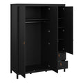 Barcelona Wardrobe with 2 Doors 1 Mirror Door 2 Drawers in Matt Black - image 5