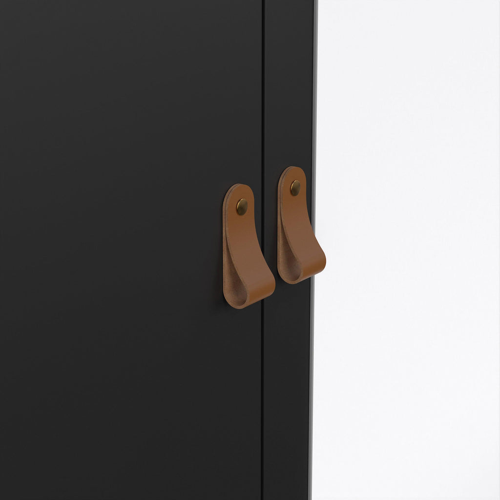 Barcelona Wardrobe with 2 Doors 1 Mirror Door 2 Drawers in Matt Black - image 7