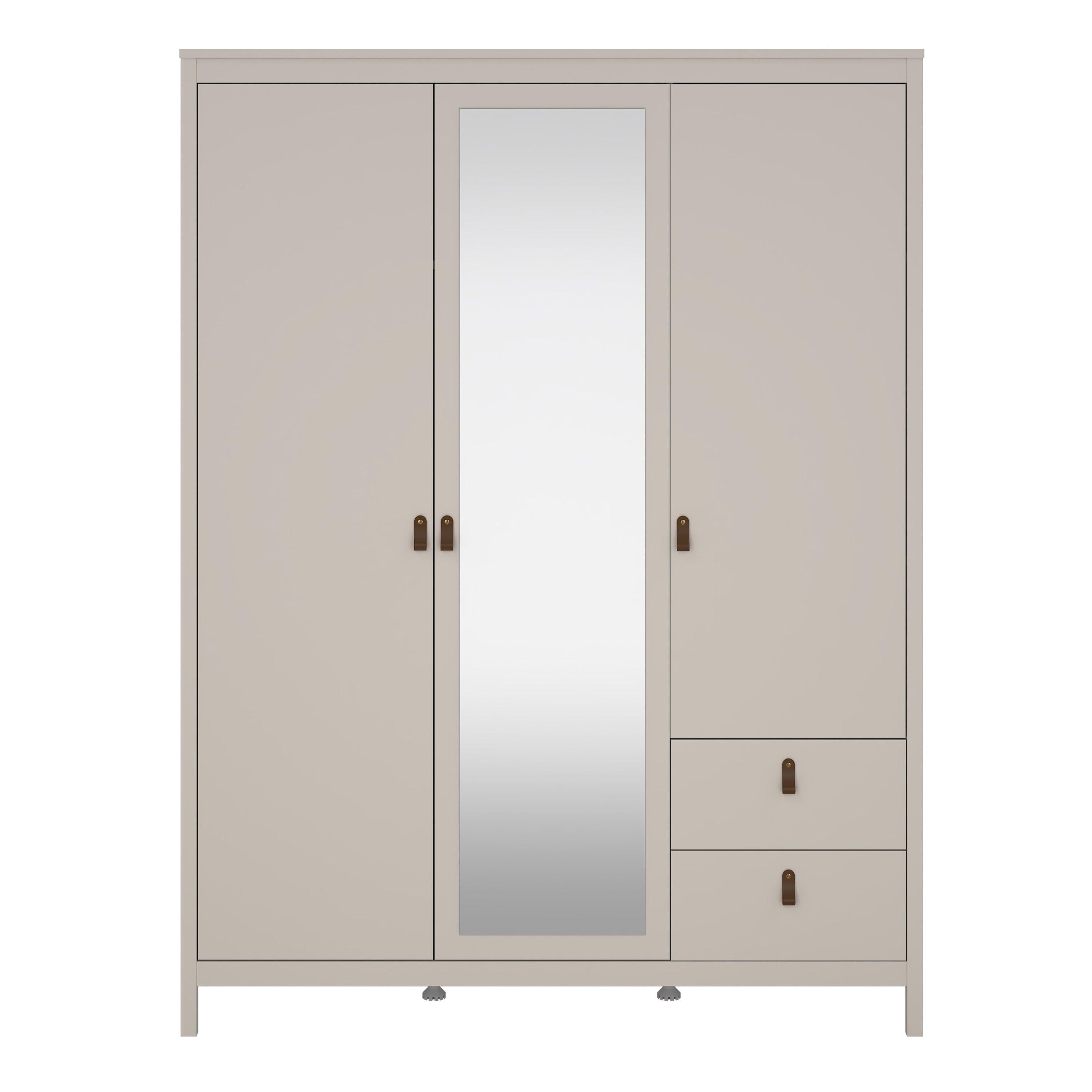 Barcelona Wardrobe with 2 Doors + 1 Mirror Door + 2 Drawers in Cashmere - image 3