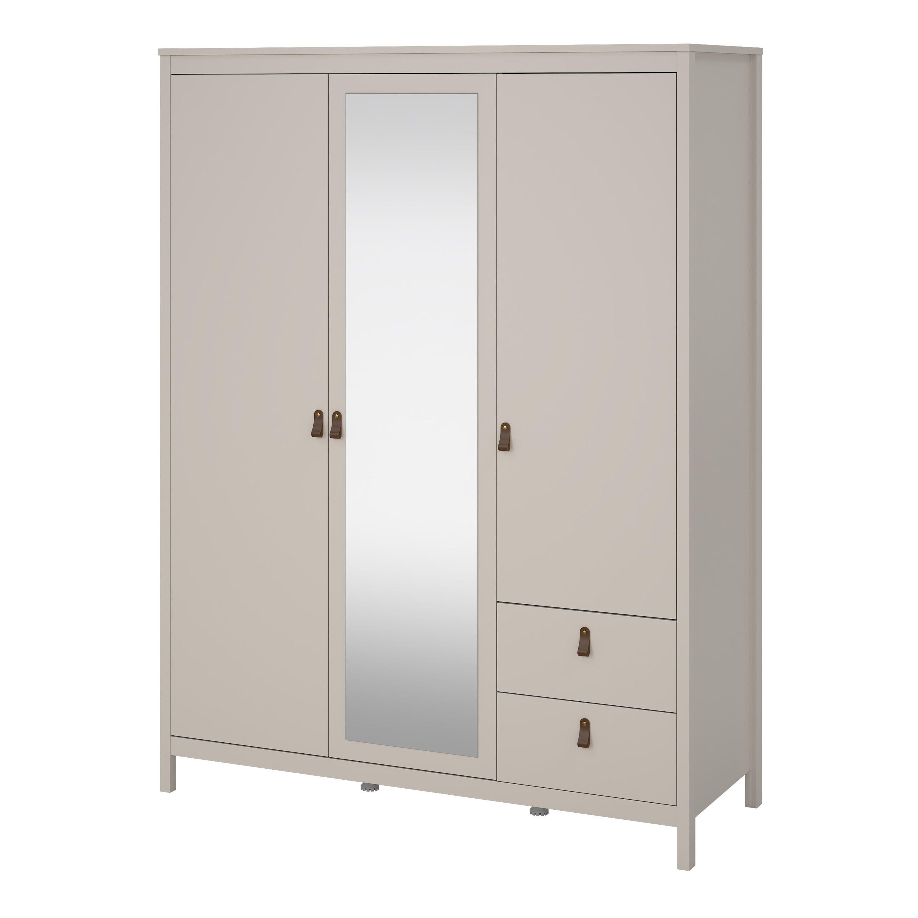 Barcelona Wardrobe with 2 Doors + 1 Mirror Door + 2 Drawers in Cashmere - image 4