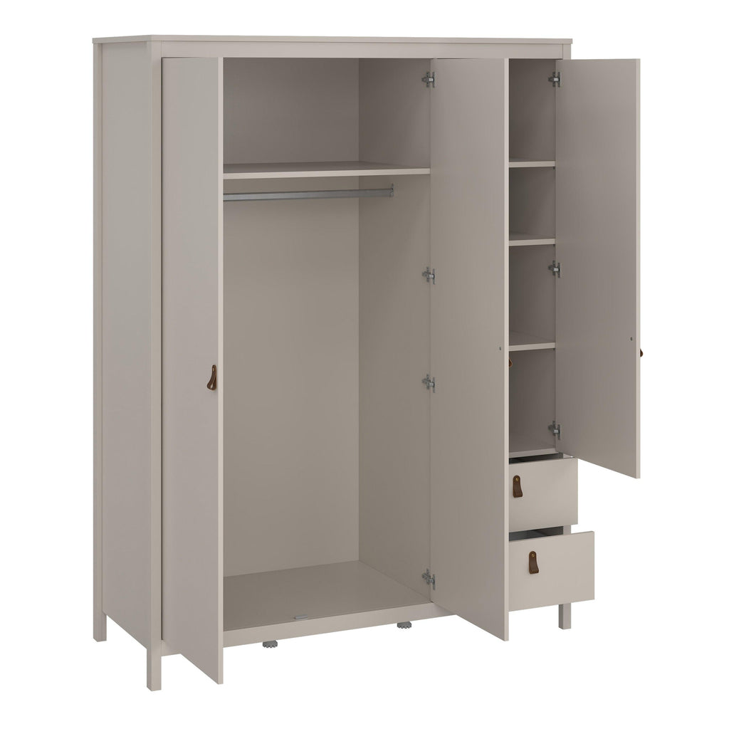Barcelona Wardrobe with 2 Doors + 1 Mirror Door + 2 Drawers in Cashmere - image 6