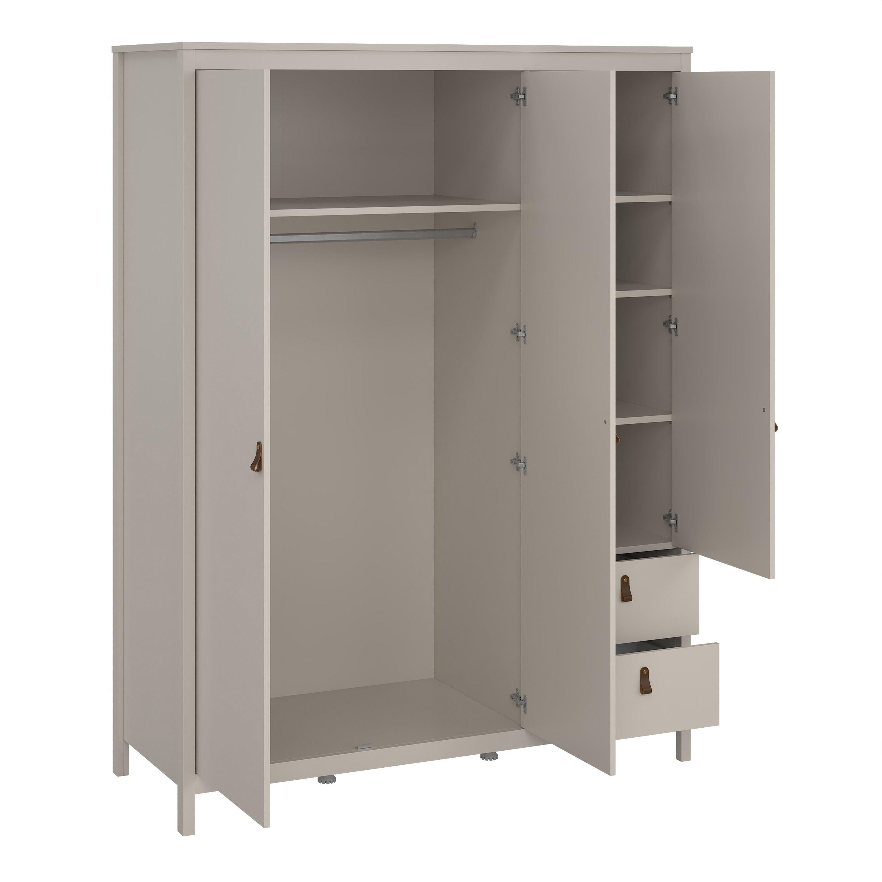 Barcelona Wardrobe with 2 Doors + 1 Mirror Door + 2 Drawers in Cashmere - image 6