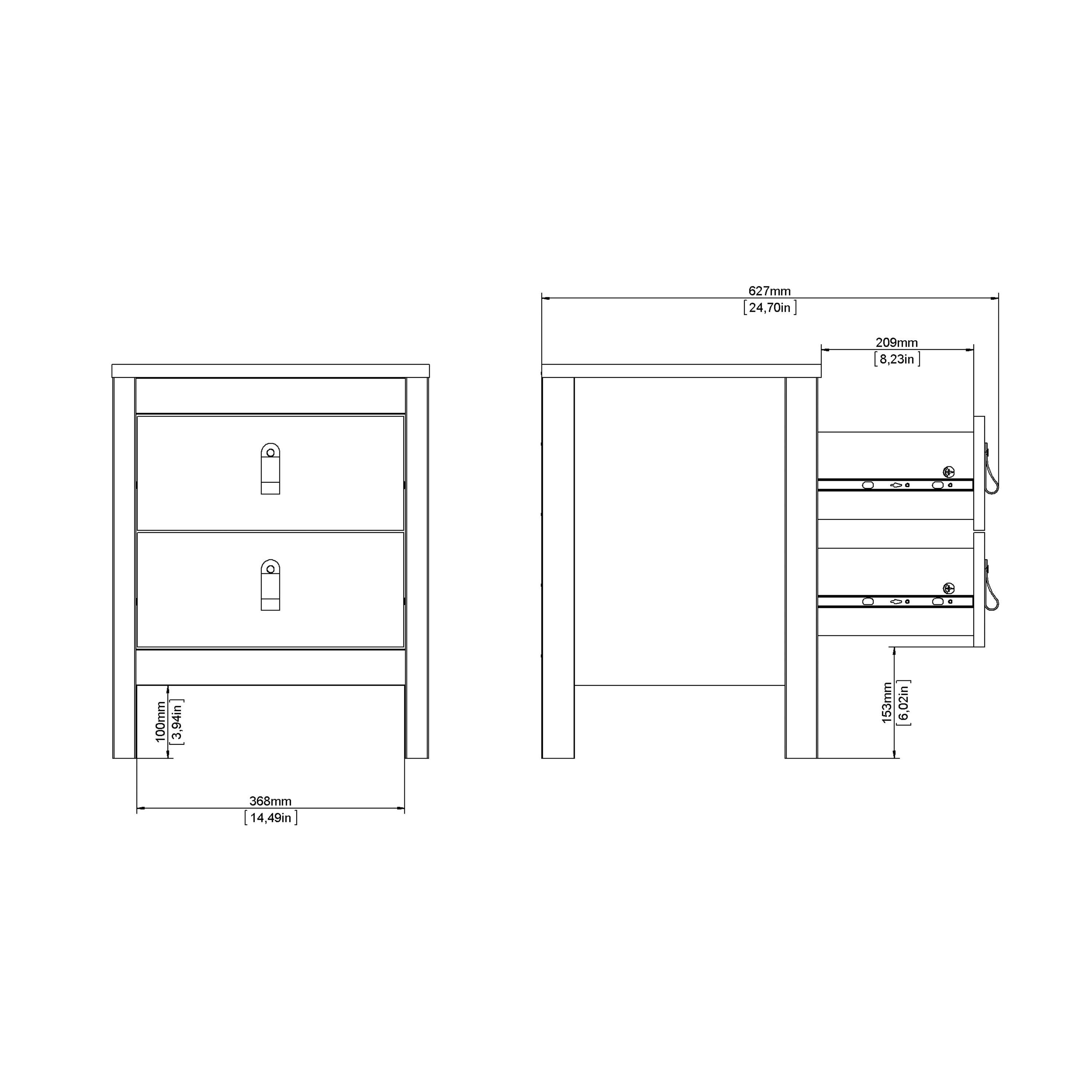 Barcelona Bedside Table 2 Drawers in White - image 12