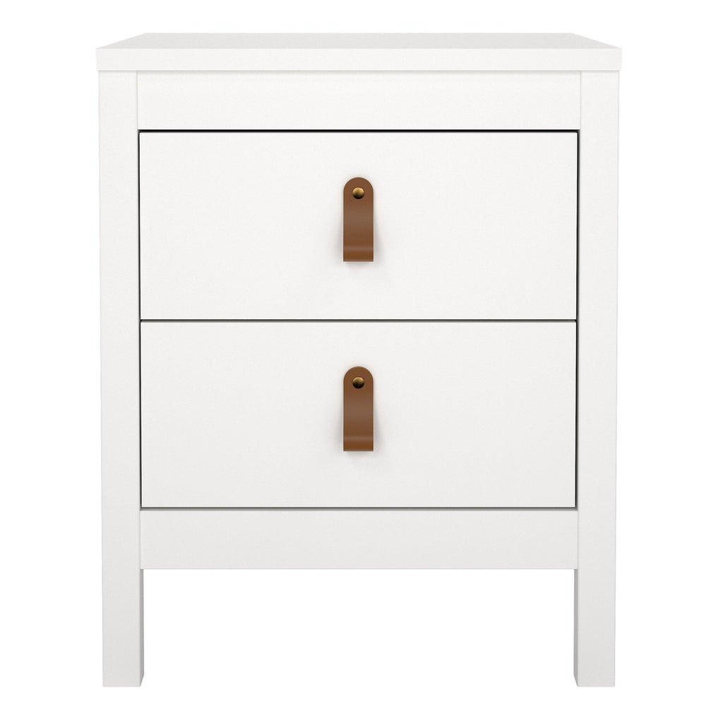 Barcelona Bedside Table 2 Drawers in White - image 2