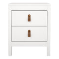 Barcelona Bedside Table 2 Drawers in White - image 2