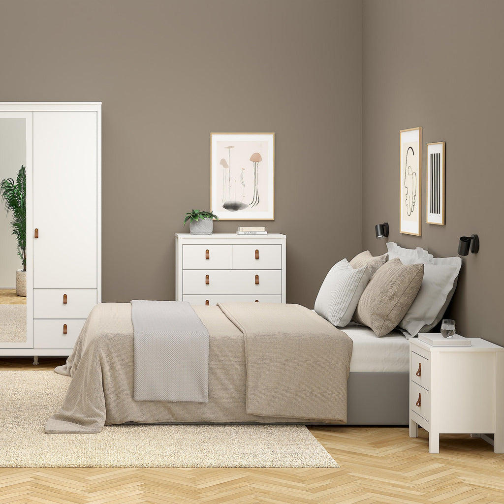 Barcelona Bedside Table 2 Drawers in White - image 6