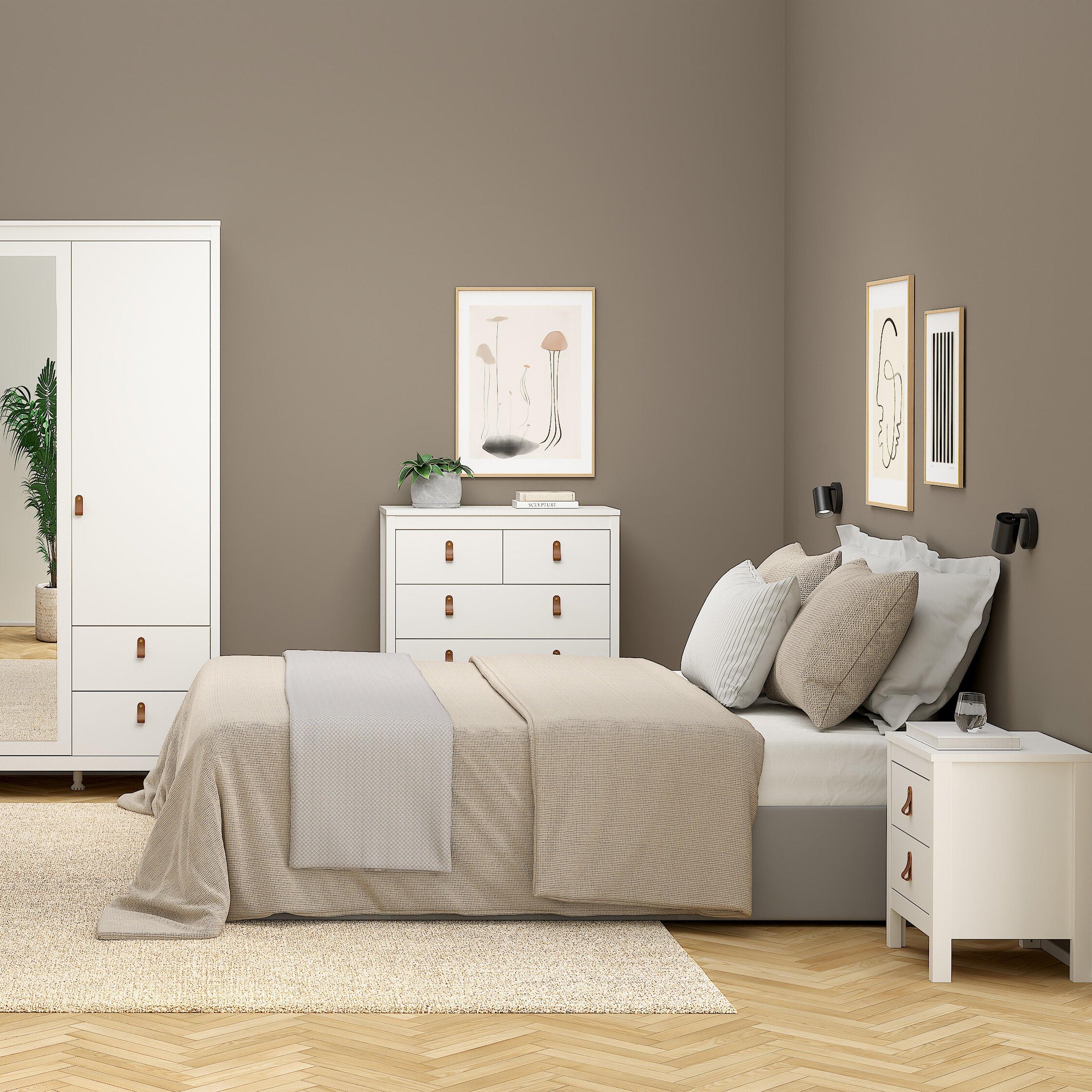 Barcelona Bedside Table 2 Drawers in White - image 6