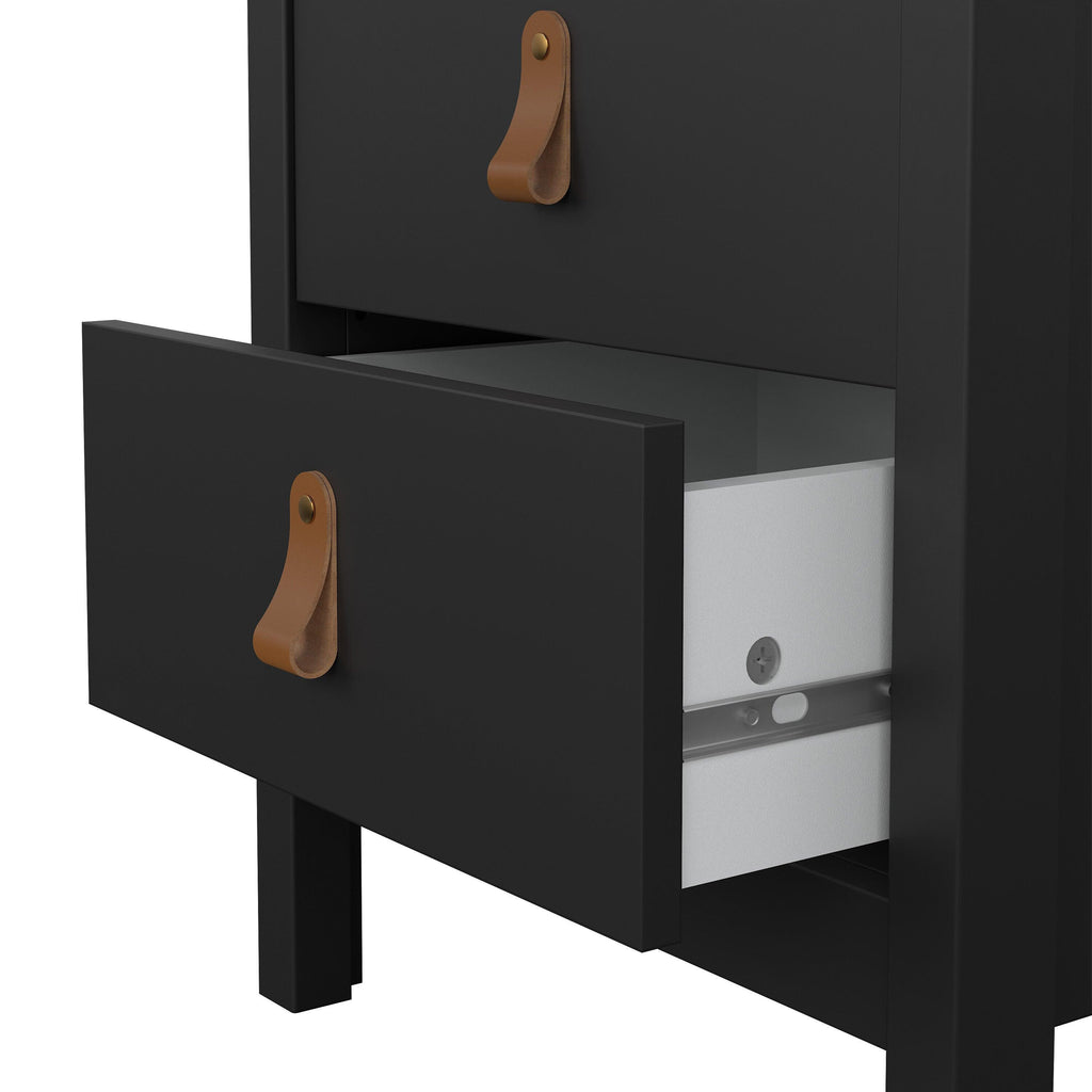 Barcelona Bedside Table 2 Drawers in Matt Black - image 10