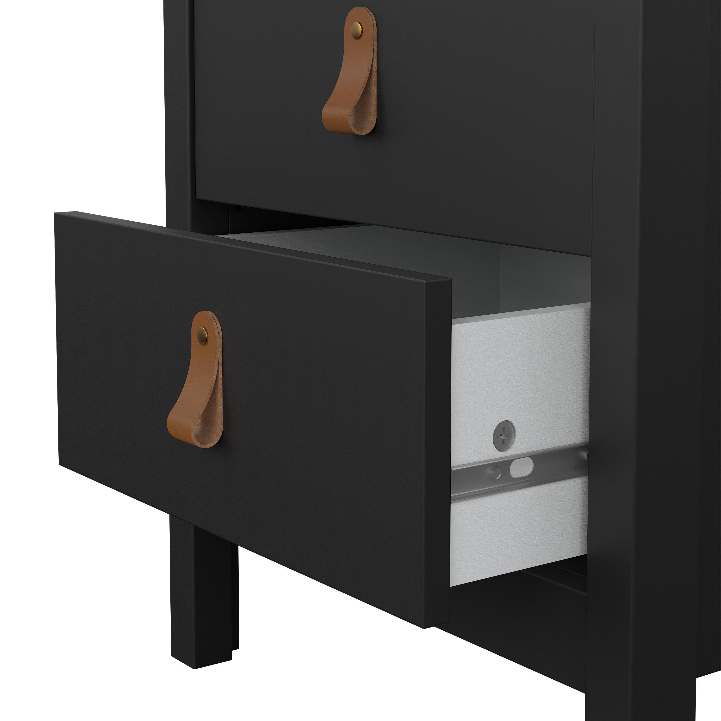 Barcelona Bedside Table 2 Drawers in Matt Black - image 10