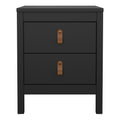 Barcelona Bedside Table 2 Drawers in Matt Black - image 2