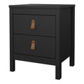 Barcelona Bedside Table 2 Drawers in Matt Black - image 3