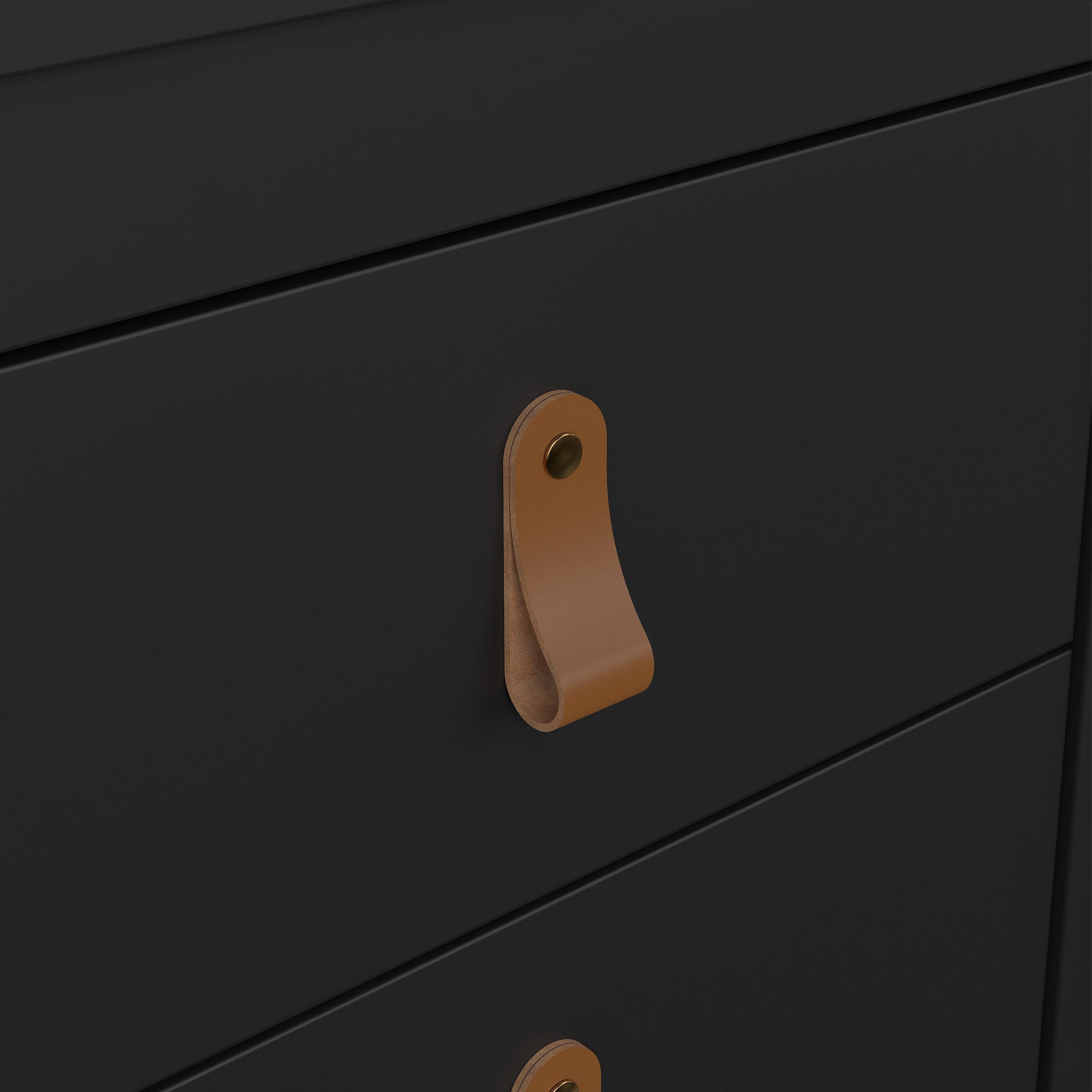 Barcelona Bedside Table 2 Drawers in Matt Black - image 9