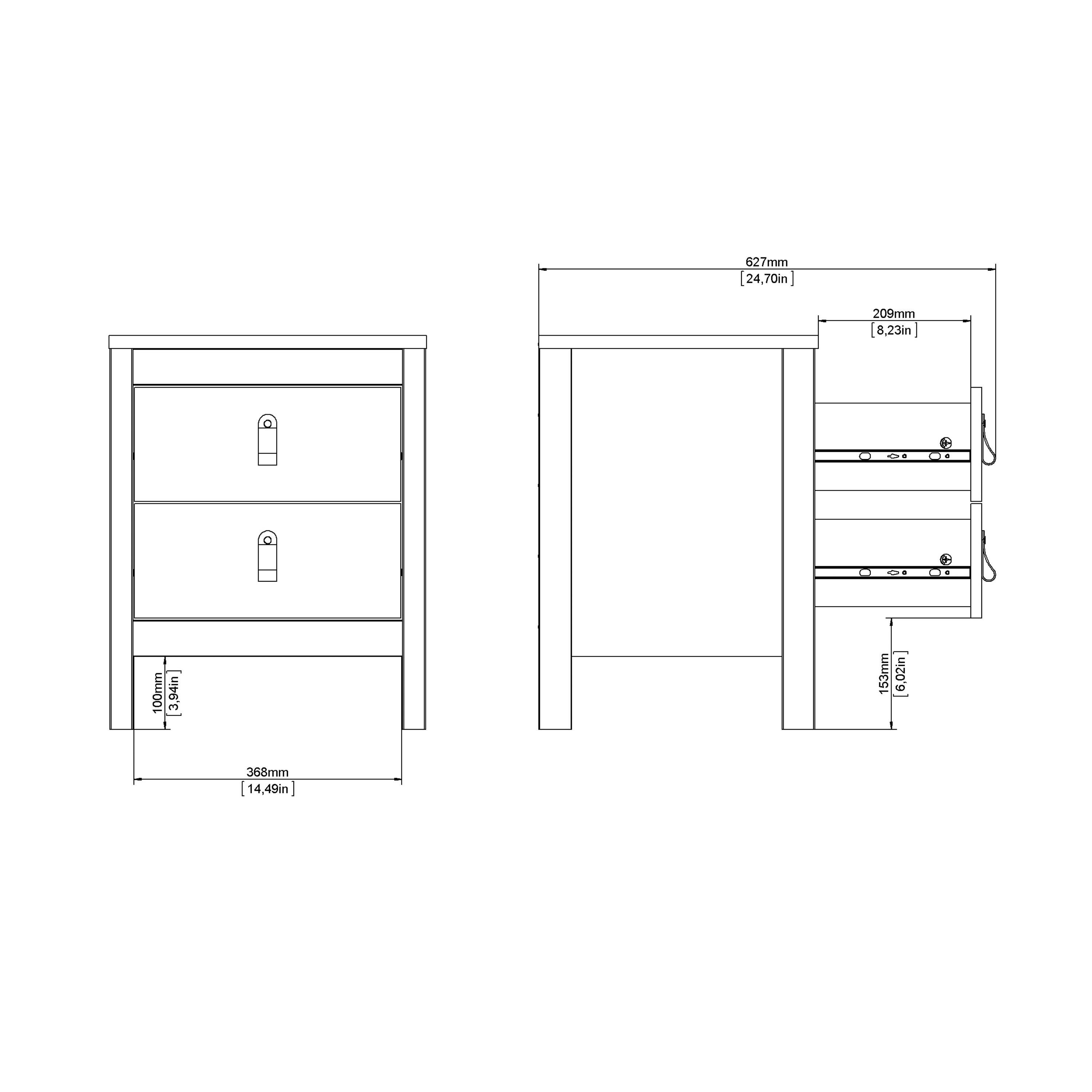 Barcelona Bedside Table 2 Drawers in Jackson Hickory Oak - image 11