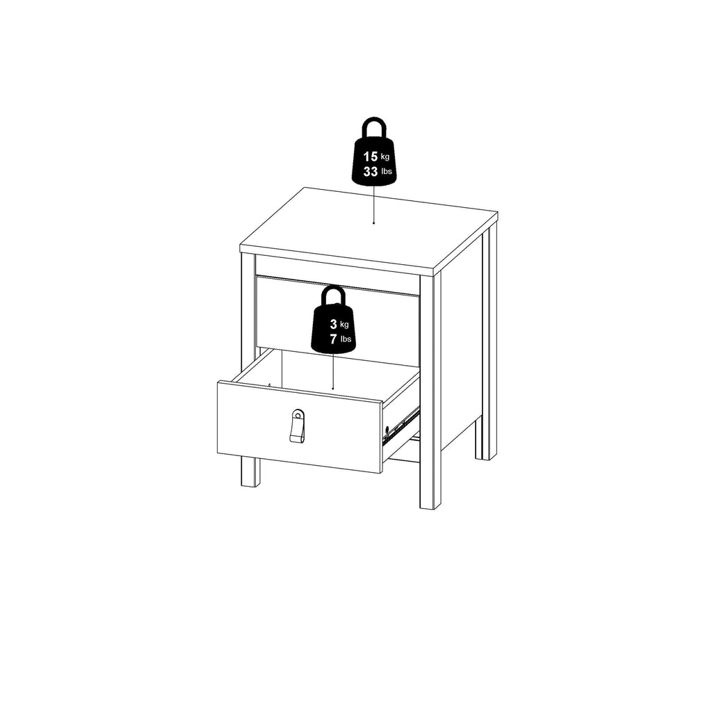 Barcelona Bedside Table 2 Drawers in Jackson Hickory Oak - image 12