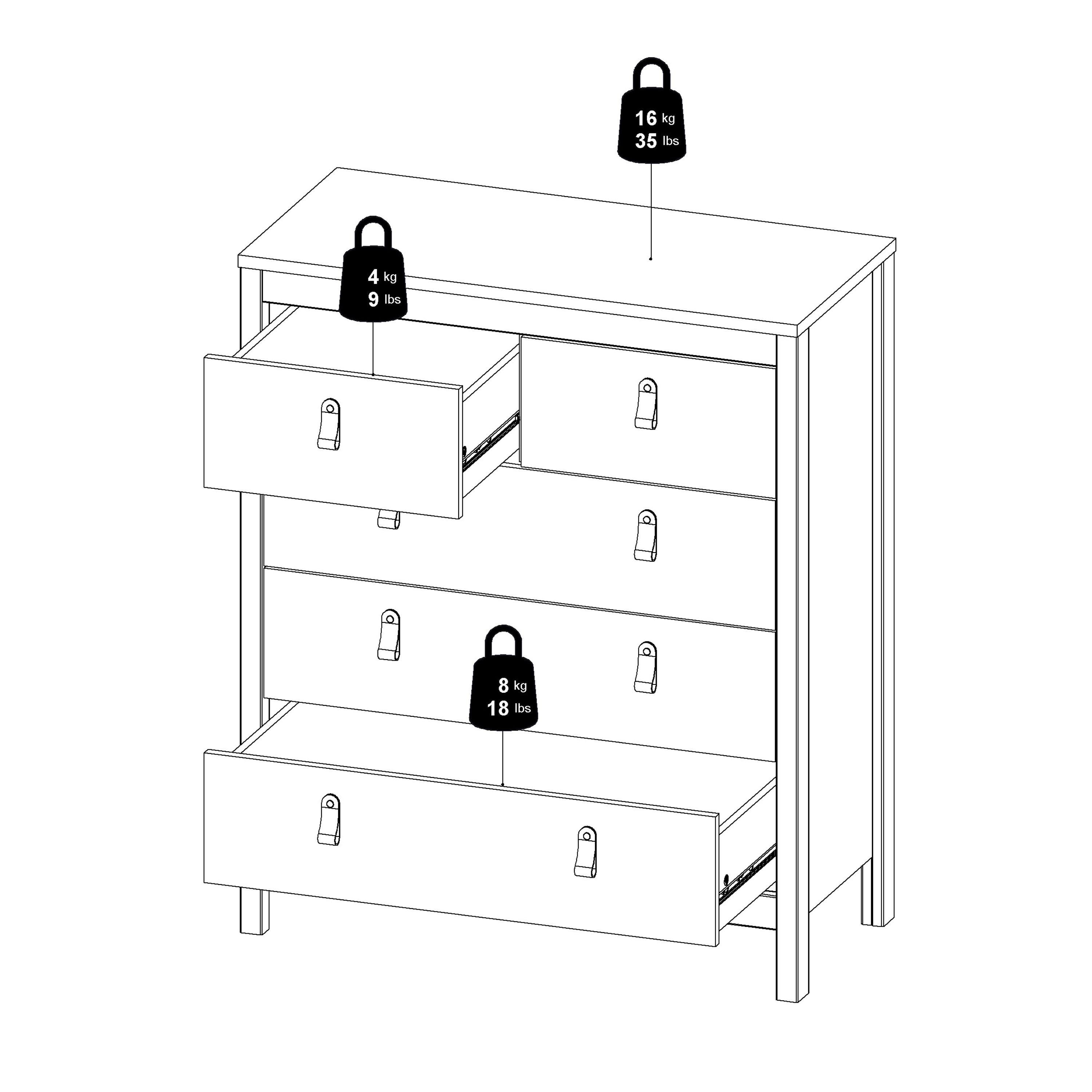 Barcelona Chest 3+2 Drawers in Jackson Hickory Oak - image 13