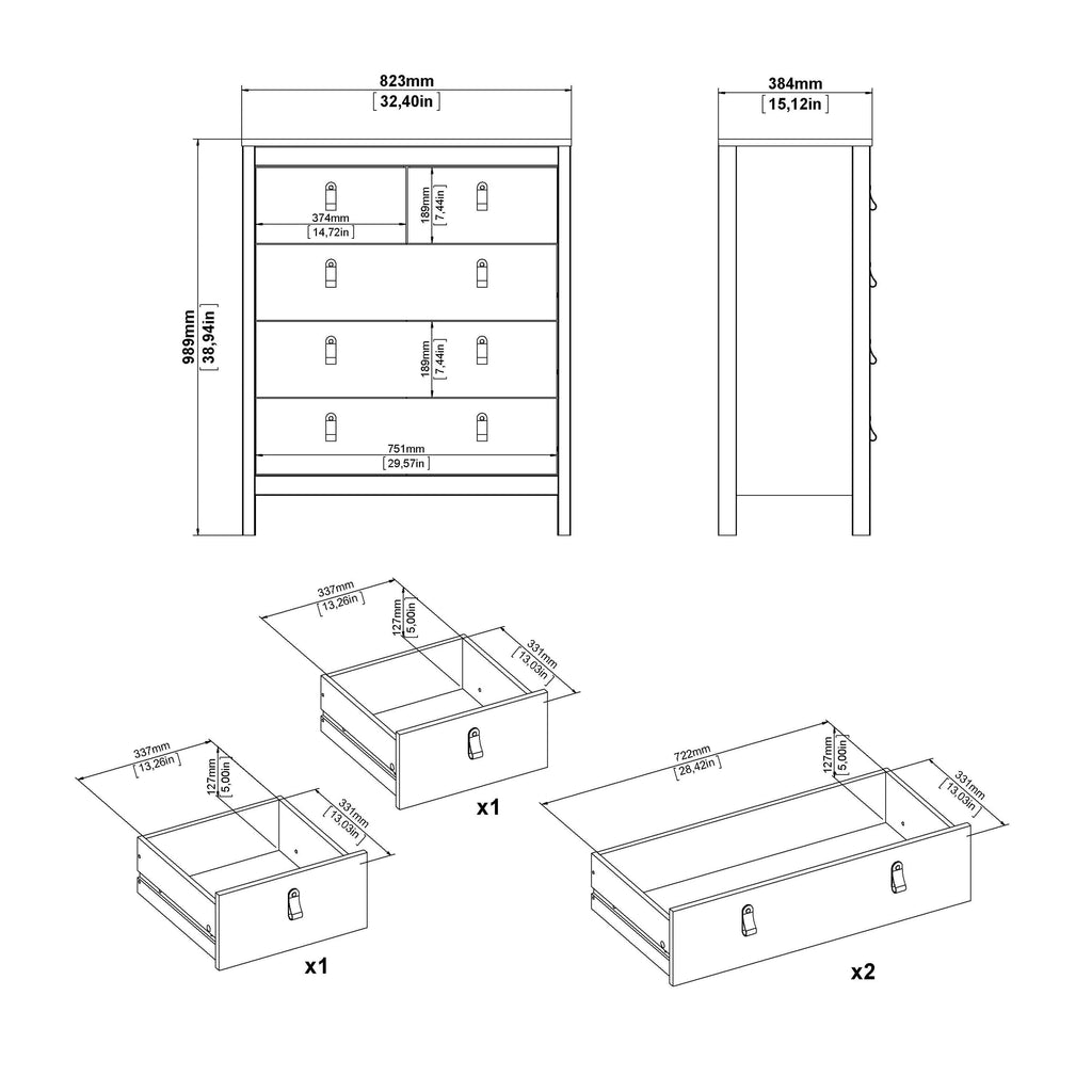Barcelona Chest 3+2 Drawers in Cashmere - image 13