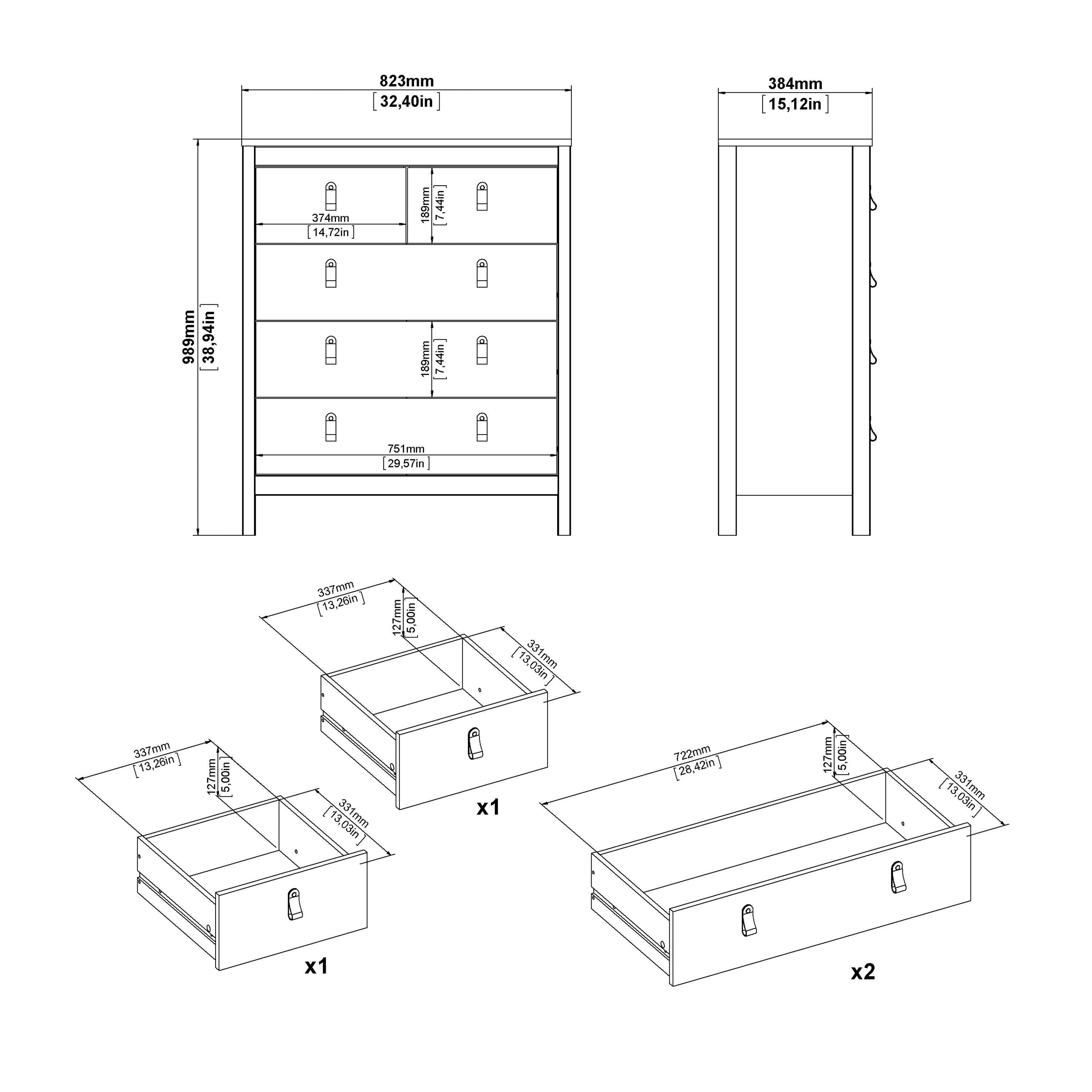 Barcelona Chest 3+2 Drawers in Cashmere - image 13