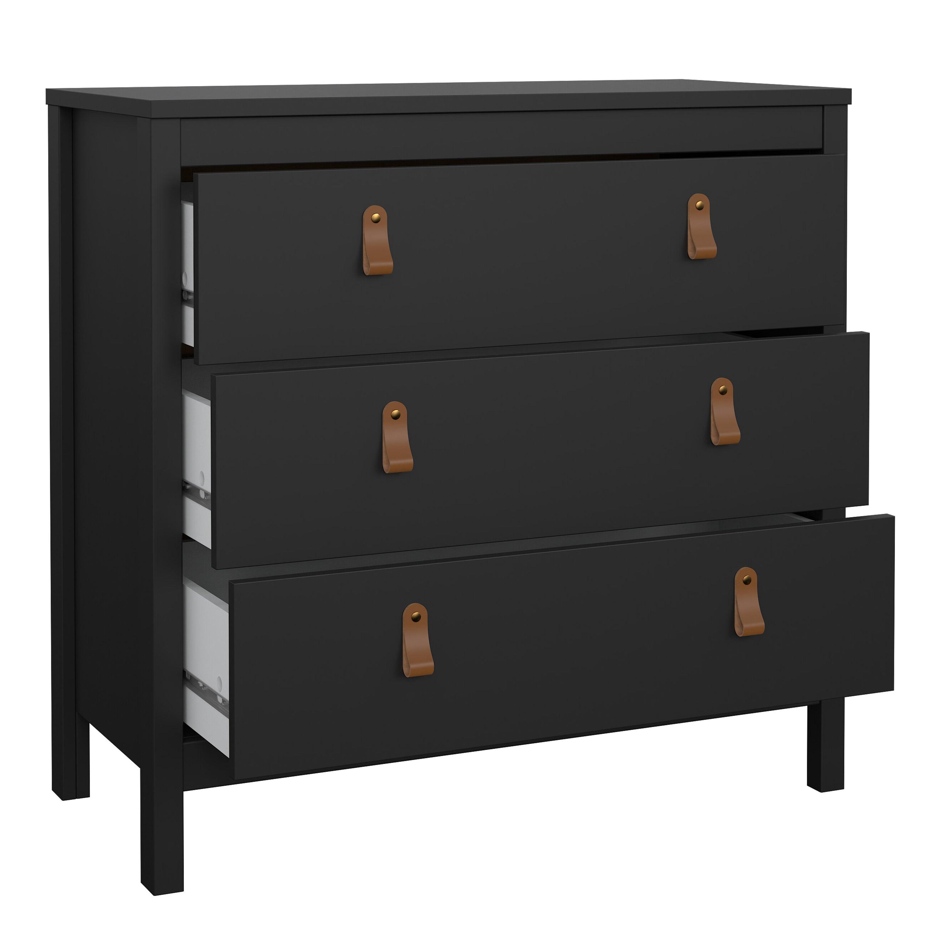 Barcelona Chest 3 Drawers in Matt Black - image 5