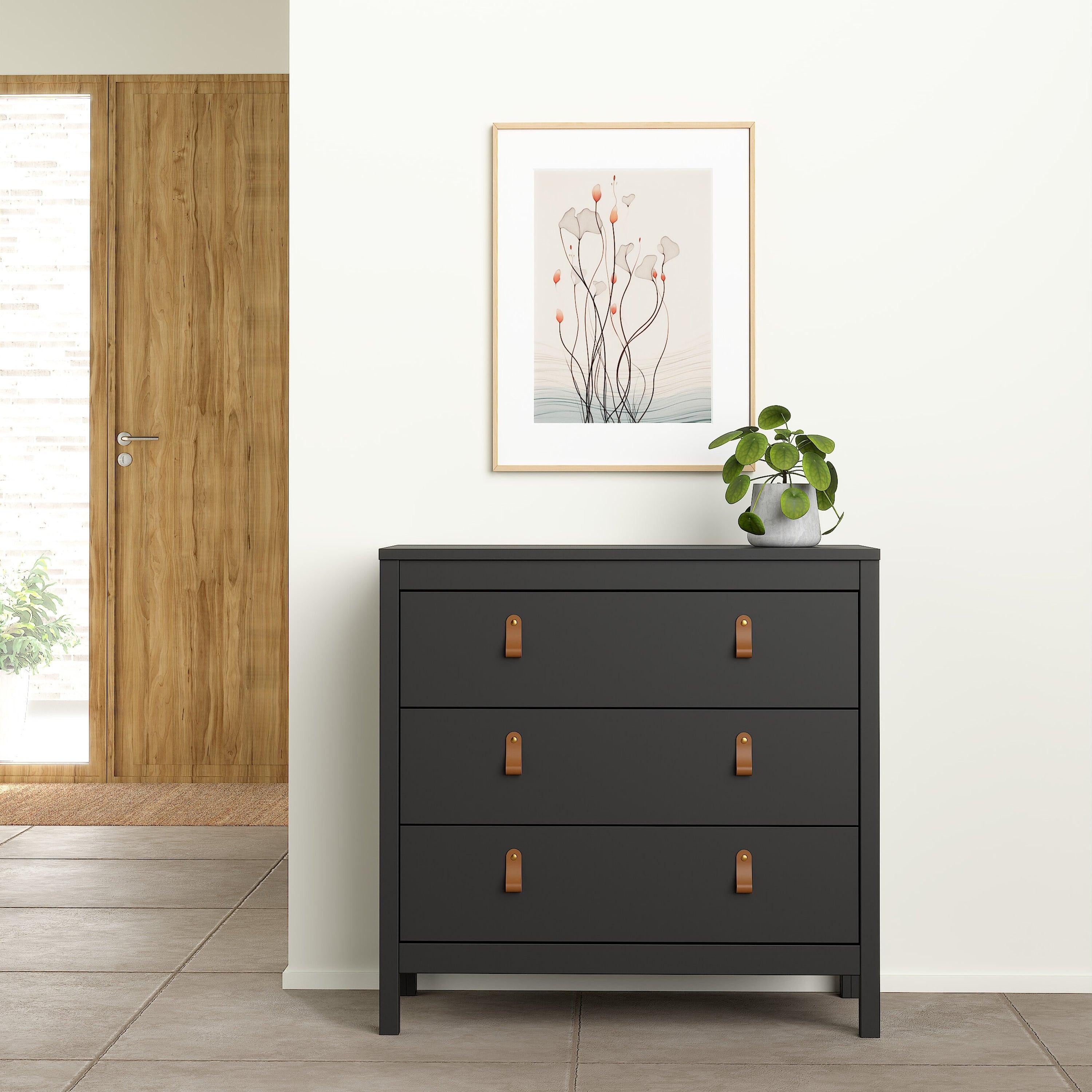 Barcelona Chest 3 Drawers in Matt Black - image 6