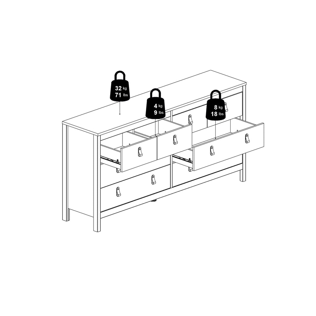 Barcelona Double Dresser 4+4 Drawers in White - image 11