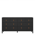 Barcelona Double Dresser 4+4 Drawers in Matt Black - image 2