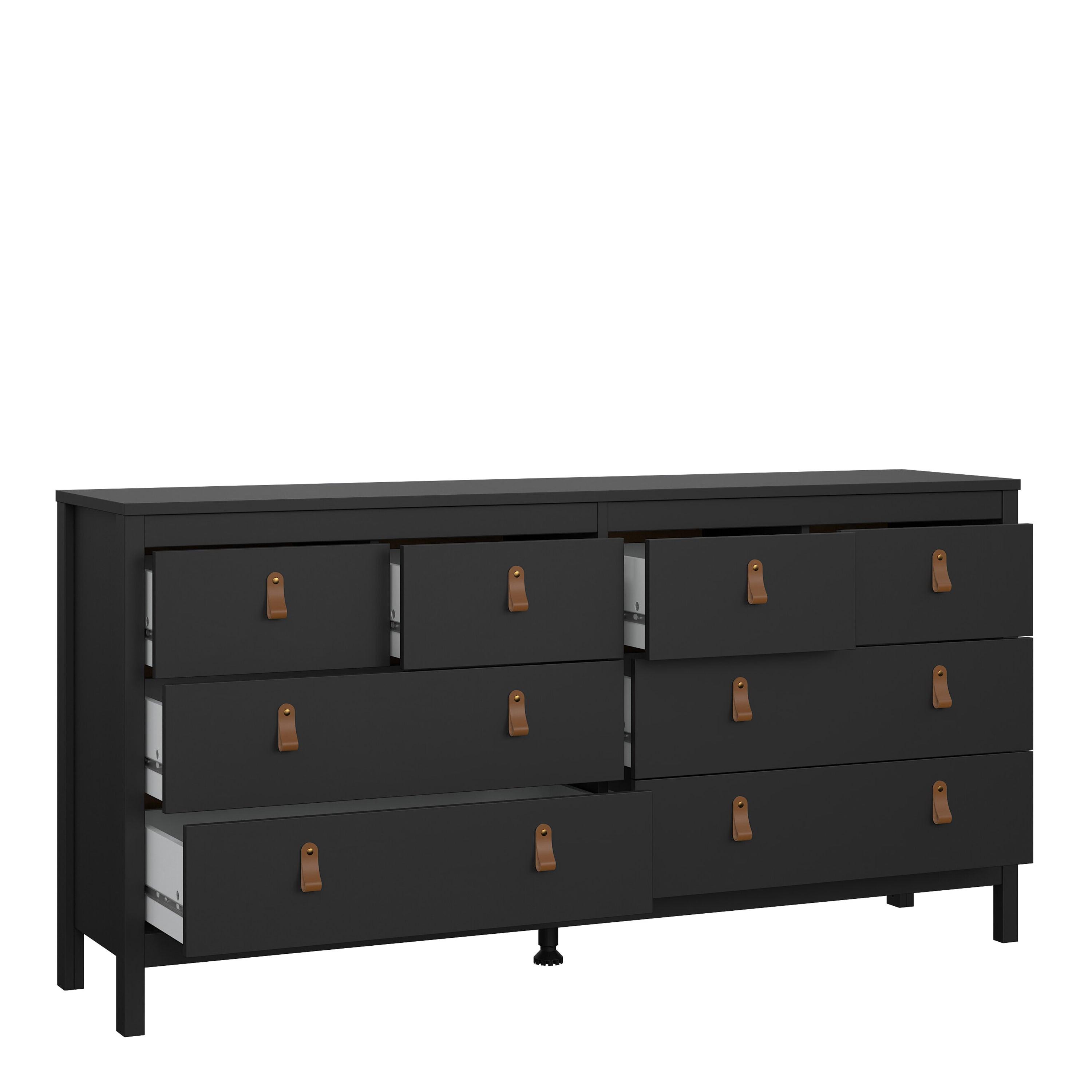 Barcelona Double Dresser 4+4 Drawers in Matt Black - image 5