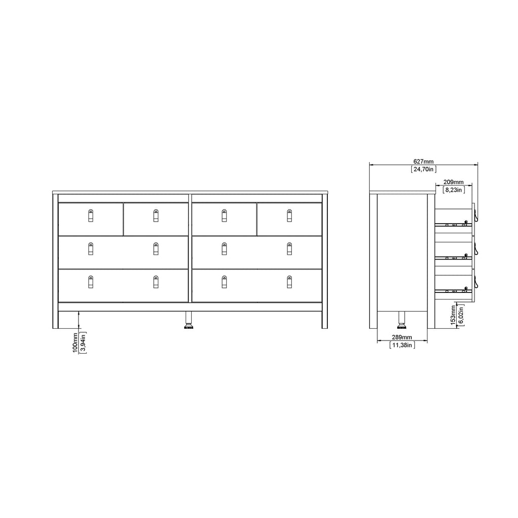 Barcelona Double Dresser 4+4 Drawers in Jackson Hickory Oak - image 11