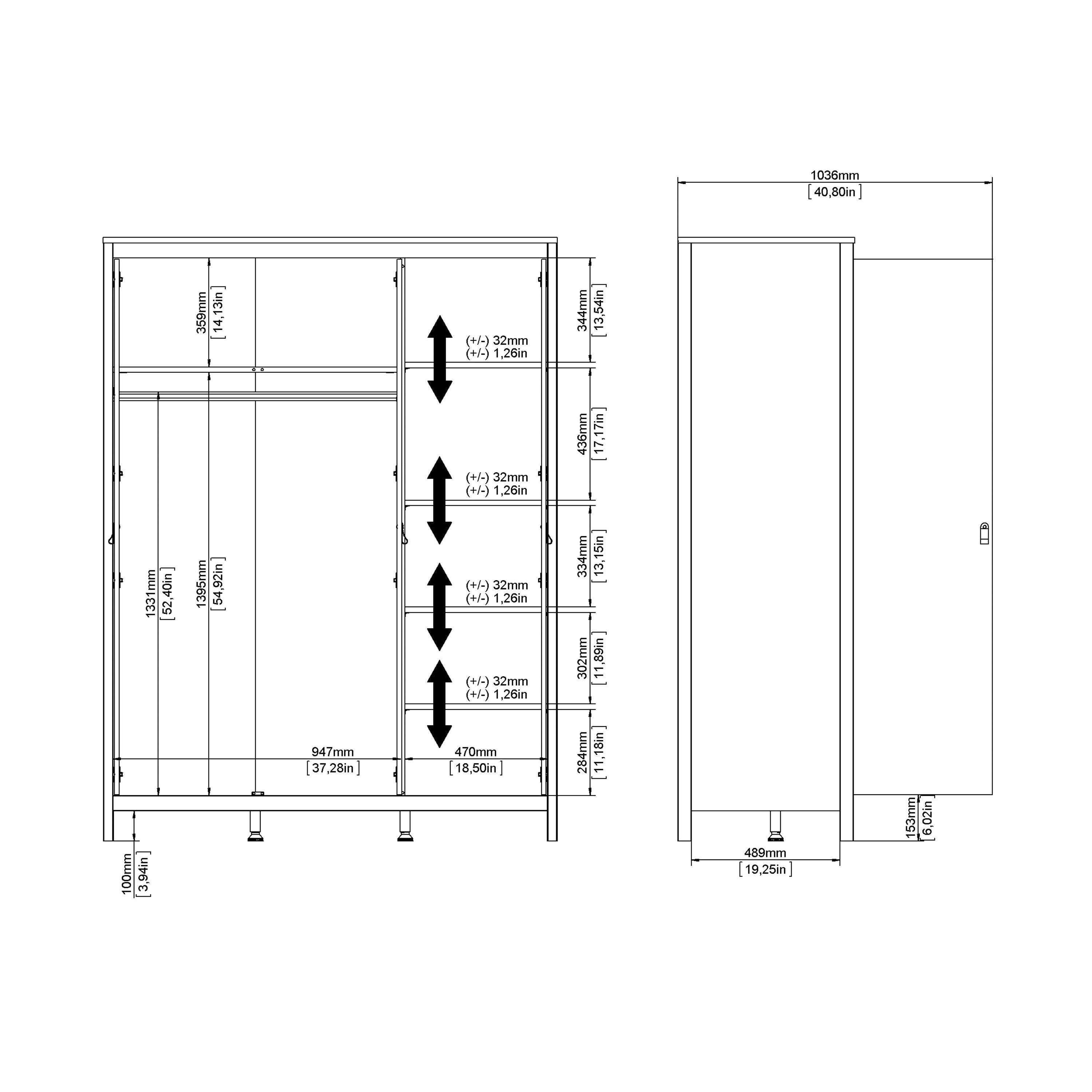 Barcelona Wardrobe with 3 Doors in White - image 11