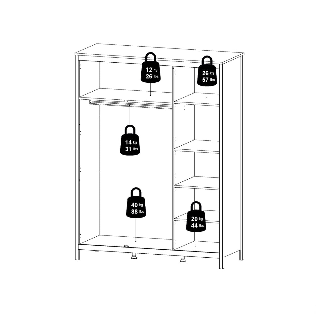 Barcelona Wardrobe with 3 Doors in White - image 12