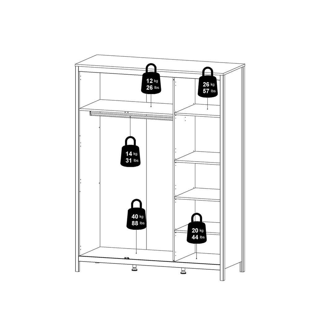 Barcelona Wardrobe with 3 Doors in Matt Black - image 12