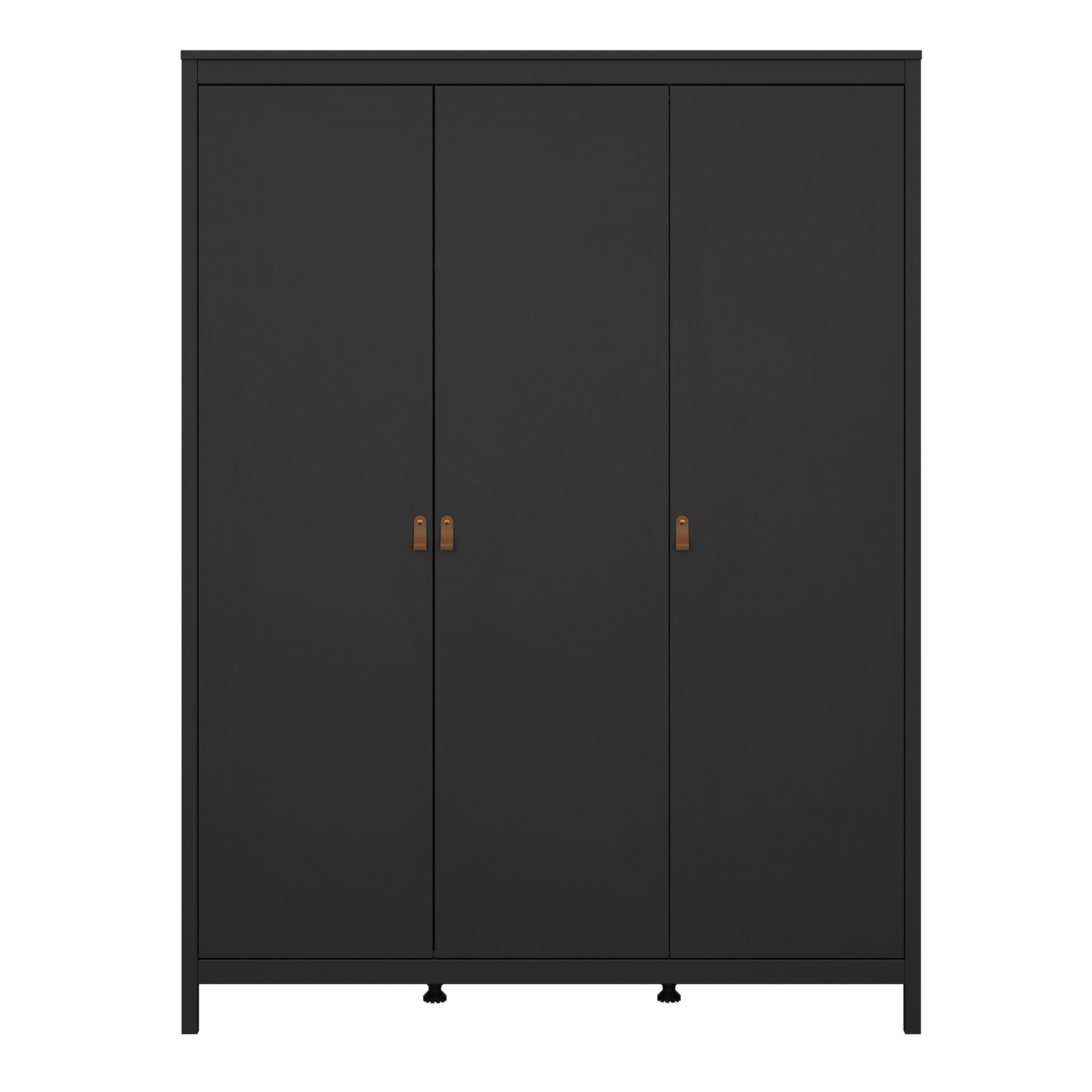 Barcelona Wardrobe with 3 Doors in Matt Black - image 2