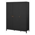 Barcelona Wardrobe with 3 Doors in Matt Black - image 3