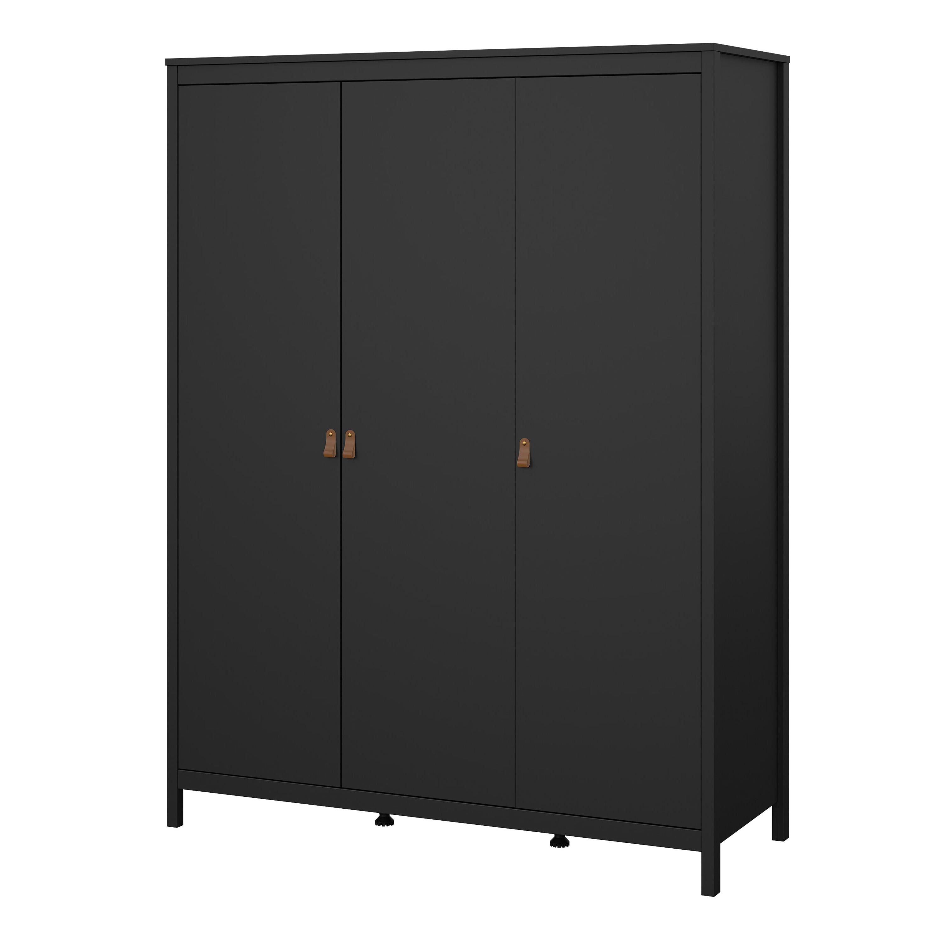 Barcelona Wardrobe with 3 Doors in Matt Black - image 3